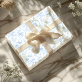 Blue Safari Toile de Jouy Baby Shower Cadeaupapier