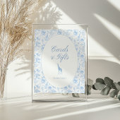 Blue Safari Toile de Jouy Baby Shower Cards & Gift