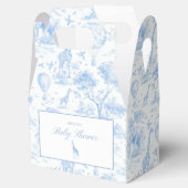 Blue Safari Toile de Jouy Bedankdoosjes (Geopend)