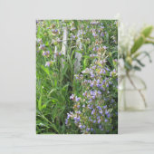 Blue Sage Flowers Aangepaste Uitnodigingen (Staand voorkant)