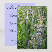 Blue Sage Flowers Aangepaste Uitnodigingen (Voorkant / Achterkant)