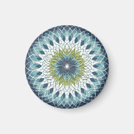Blue & Sage Medallion - Abstract Magneet