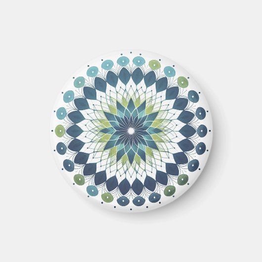 Blue & Sage Medallion - Abstract Magnet (Voorkant)