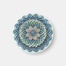 Blue & Sage Medallion - Abstract Magnet