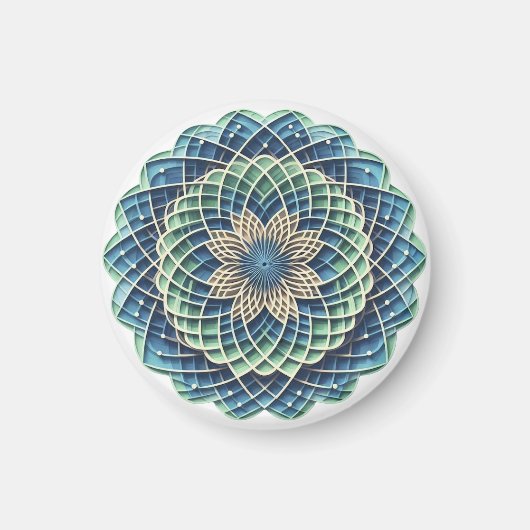Blue & Sage Medallion - Abstract Magnet (Voorkant)