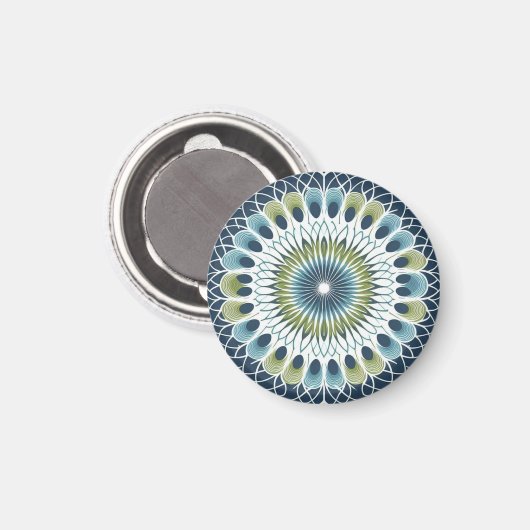 Blue & Sage Medallion - Abstract Magnet (Voorkant / Achterkant)