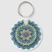Blue & Sage Medallion - Abstract Sleutelhanger (Voorkant)