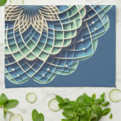 Blue & Sage Medallion - Abstract Theedoek (Gevouwen)