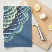 Blue & Sage Medallion - Abstract Theedoek (Quarter Fold)