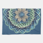 Blue & Sage Medallion - Abstract Theedoek (Horizontaal)