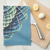 Blue & Sage Medallion - Abstract Theedoek (Quarter Fold)