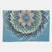 Blue & Sage Medallion - Abstract Theedoek (Horizontaal)