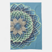 Blue & Sage Medallion - Abstract Theedoek (Verticaal)