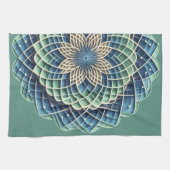 Blue & Sage Medallion - Abstract Theedoek (Horizontaal)
