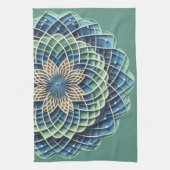 Blue & Sage Medallion - Abstract Theedoek (Verticaal)