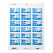 Blue Sail Boat Adresetiketten Etiket (Full Sheet)