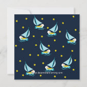 Blue Sailboat Baby Boy Shower Kaart (Achterkant)