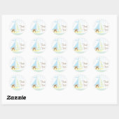 Blue Sailboat Baby shower Dank u Sticker (Vel)
