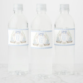 Blue Sailboat Baby Shower Water Bottle Labels Waterfles Etiket