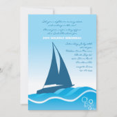 Blue Sailboat Invitation Kaart (Voorkant)