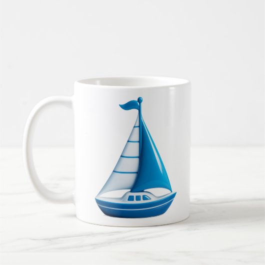 Blue Sailboat  Koffiemok (Links)