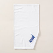 Blue Sailboat Nautical Badhanddoek Set Bad Handdoek (Handdoek)
