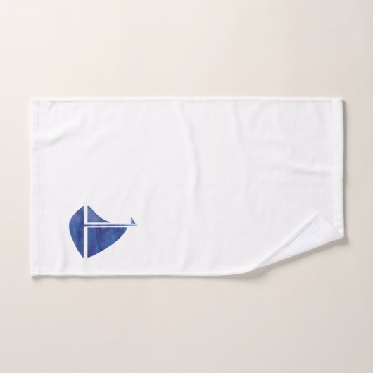 Blue Sailboat Nautical Badhanddoek Set Bad Handdoek (Handdoek)