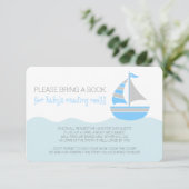 Blue Sailboat Nautical Boy Baby shower Enclosure Kaart (Staand voorkant)