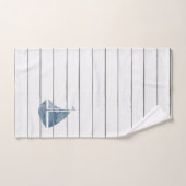 Blue Sailboat Nautical Shiplap Bath Towel Set Bad Handdoek (Handdoek)