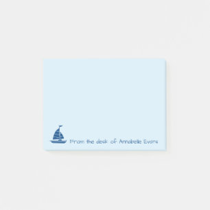 Blue Sailboat Silhouette Post-it® Notes