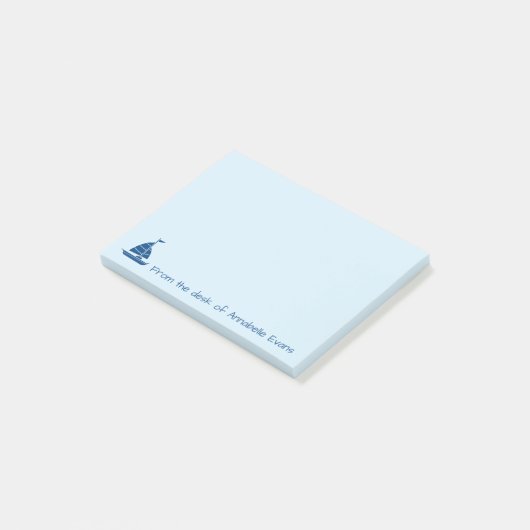 Blue Sailboat Silhouette Post-it® Notes (Schuin)