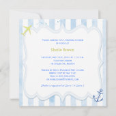 Blue Sailing Anchor Nautical Vrijgezellenfeest Kaart (Achterkant)