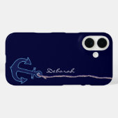 Blue Sailor Anker Gepersonaliseerd Case-Mate iPhone Case (Achterkant (horizontaal))