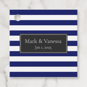 Blue Sailor Stripe Custom Wedding Bedankjes Labels