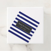 Blue Sailor Stripe Custom Wedding Bedankjes Labels (In situ)