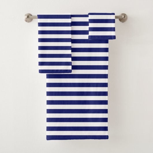 Blue Sailor Stripe (kleinschalig) Bad Handdoek (Insitu)