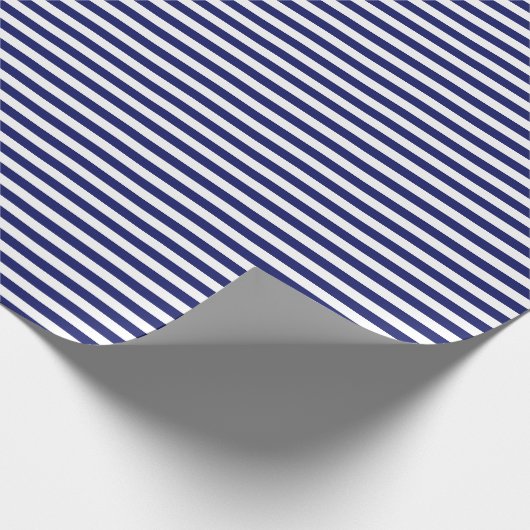 Blue Sailor Stripe (kleinschalig) Cadeaupapier (Hoek)