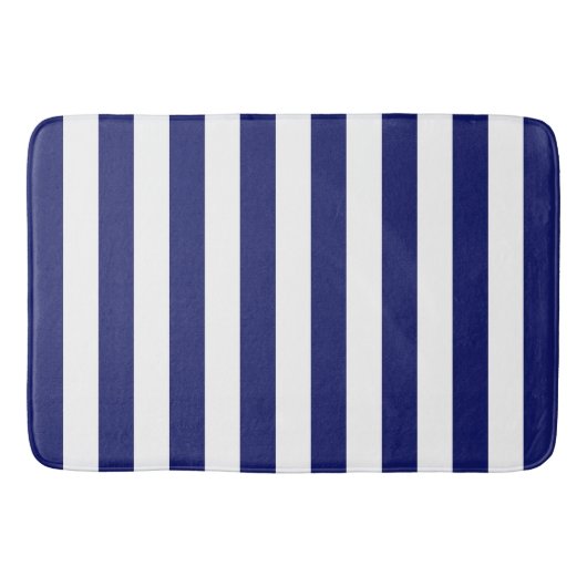 Blue Sailor Stripe (op grote schaal) Badmat (Voorkant)