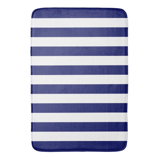 Blue Sailor Stripe (op grote schaal) Badmat (Voorkant Verticaal)