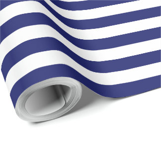 Blue Sailor Stripe (op grote schaal) Cadeaupapier