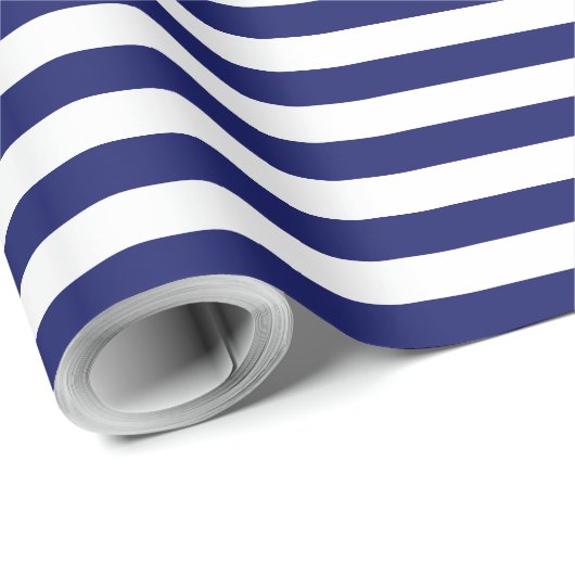 Blue Sailor Stripe (op grote schaal) Cadeaupapier (Rol Hoek)