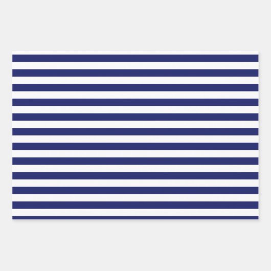 Blue Sailor Stripe (op grote schaal) Inpakpapier Vel (Voorkant 2)