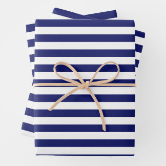 Blue Sailor Stripe (op grote schaal) Inpakpapier Vel