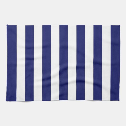Blue Sailor Stripe (op grote schaal) Theedoek (Horizontaal)
