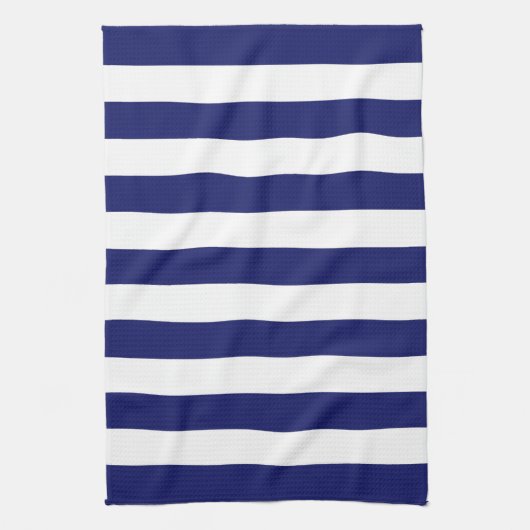 Blue Sailor Stripe (op grote schaal) Theedoek (Verticaal)