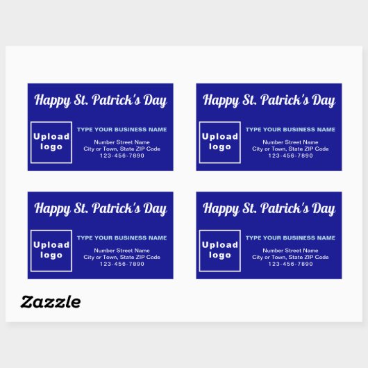 Blue Saint Patrick Business Rectangle Sticker (Vel)