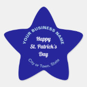 Blue Saint Patrick Business Star Shape Sticker (Voorkant)