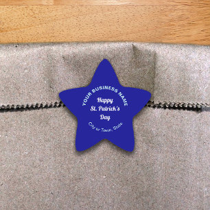 Blue Saint Patrick Business Star Shape Sticker