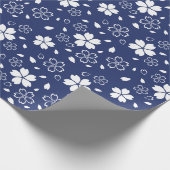 Blue Sakura Pattern Cadeaupapier (Hoek)