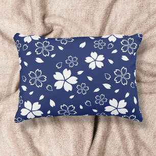 Blue Sakura Pattern Decoratief Kussen